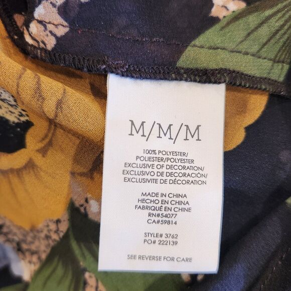 Cabi Womens Black Snake Charmer Floral Sheer Bishop Sleeve Blouse Size Medium - Picture 9 of 13